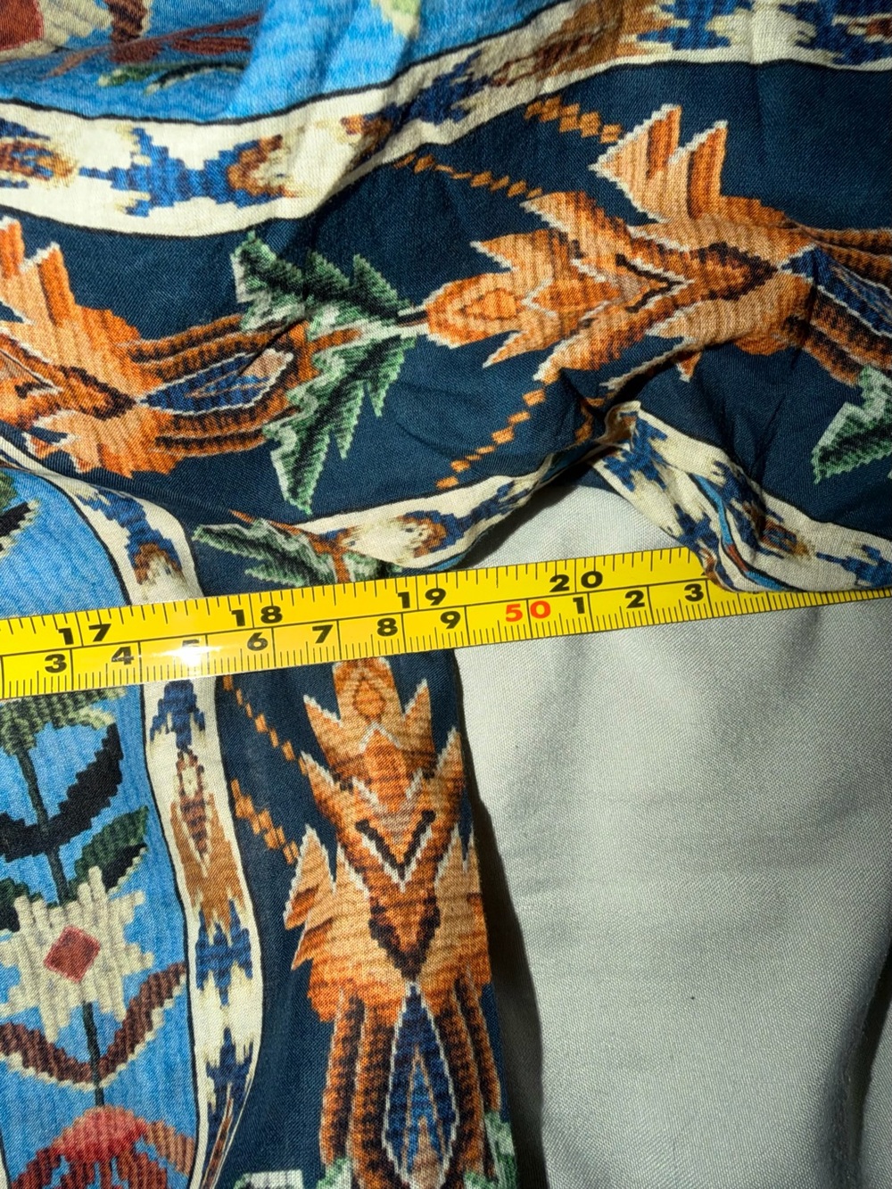 FARM Rio Floral-Print Peasant Blouse in Teal and Rust - Picture 2 of 3